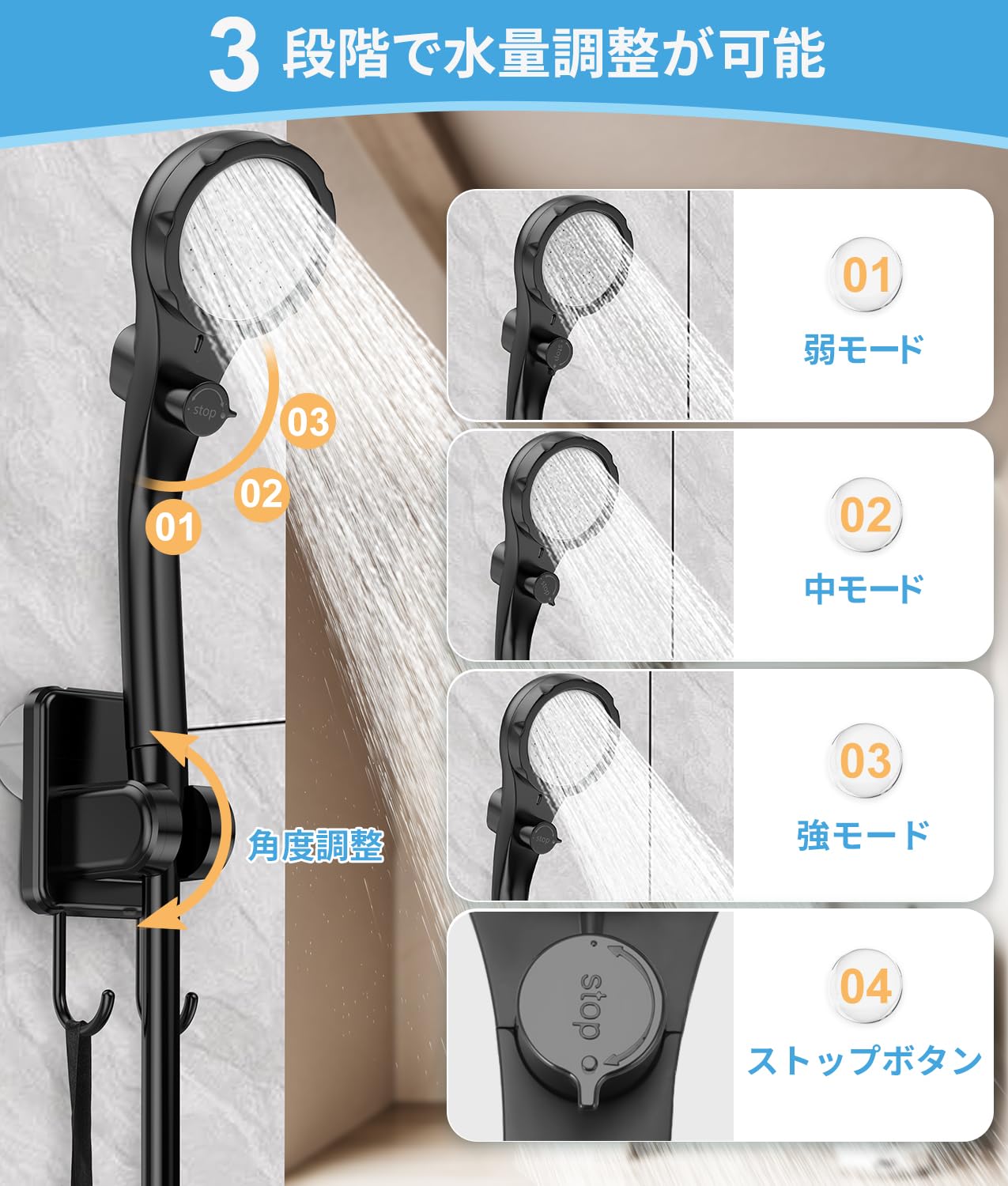 Amazon | PAHTTO ポータブルシャワー 電動シャワー 大容量 簡易
